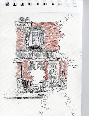 Street sketch Pine St 5-26-16