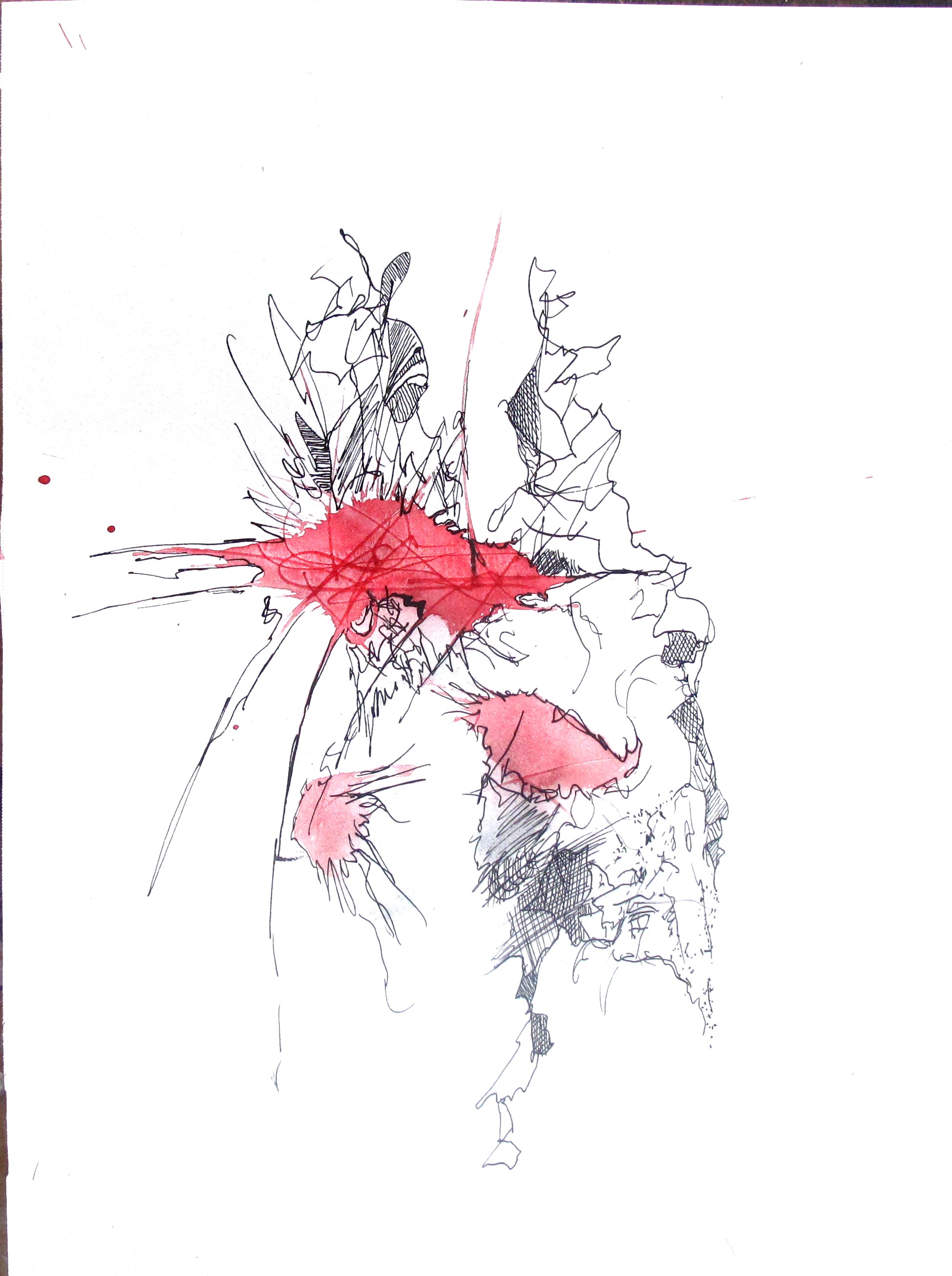 #1137 Mysterious Scribble with Red
